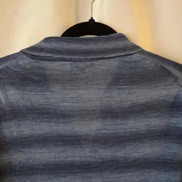 Bugatchi Heather Striped‎ Short Sleeved Johnny Sweater - XXL - Picture 5 of 8